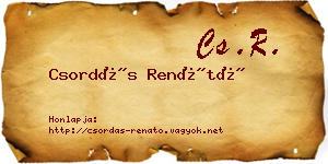 Csordás Renátó névjegykártya