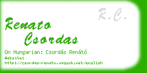renato csordas business card