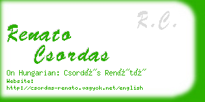 renato csordas business card